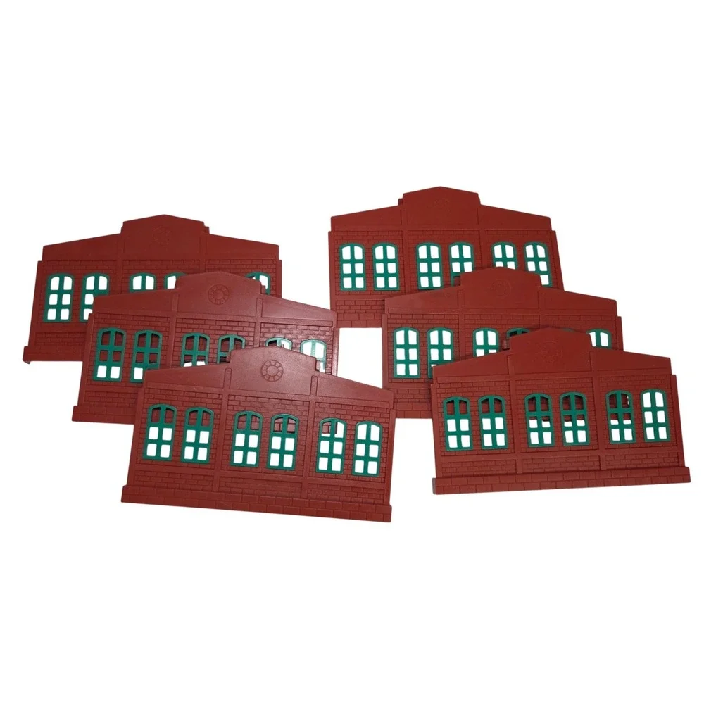 Vintage Thomas Train‎ Engine Shed Side Panels Red Brick 6pc Set